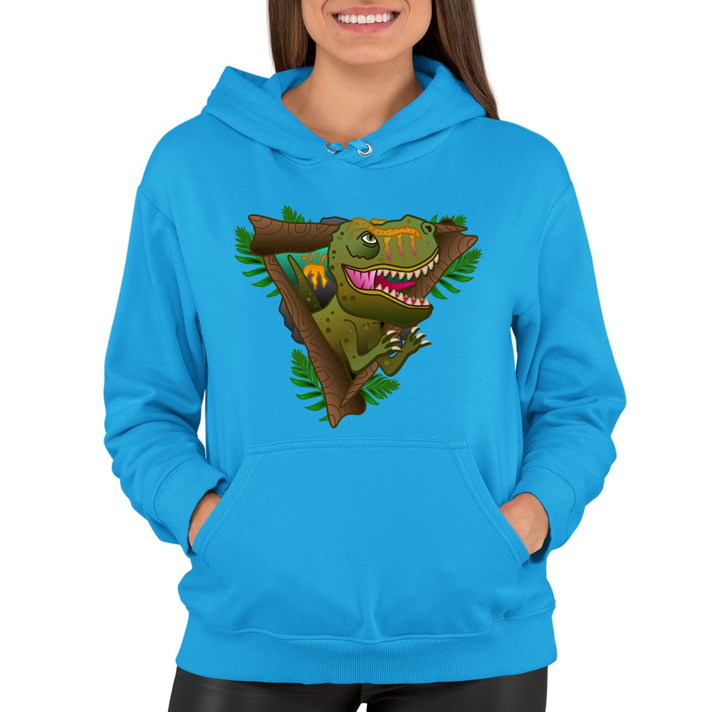 T-Rex Dinosaur Womens Pullover Hoodie