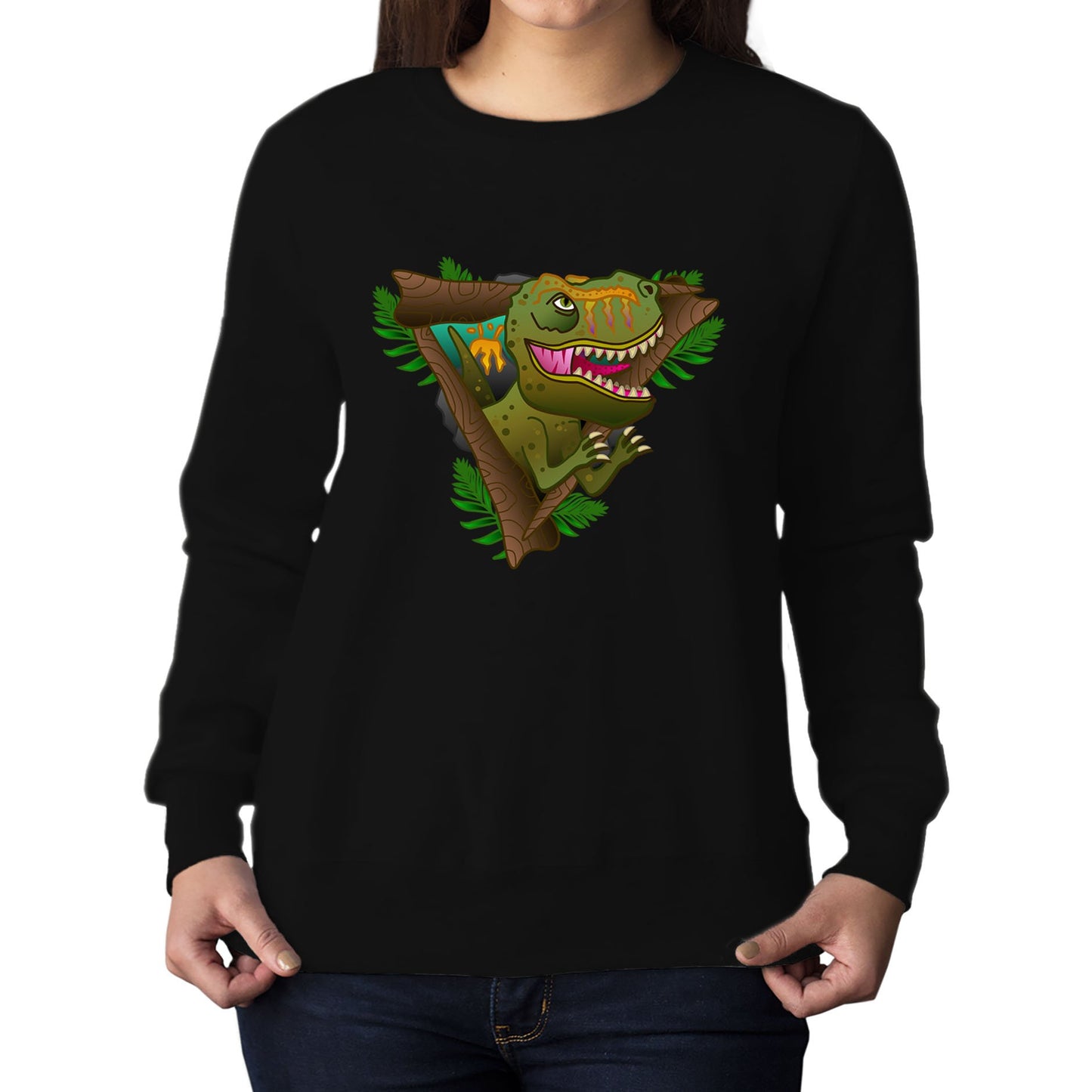 T-Rex Dinosaur Womens Sweatshirt