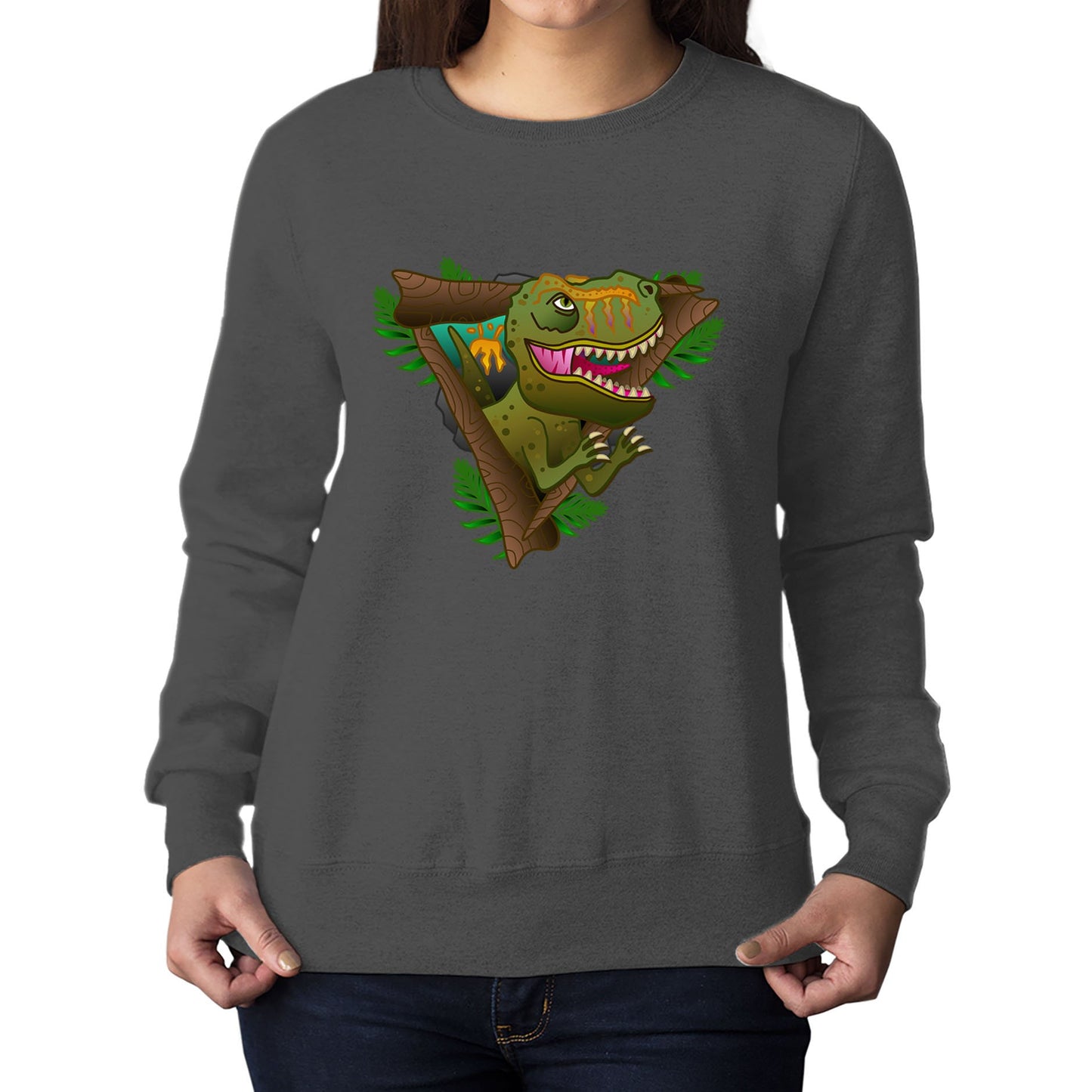 T-Rex Dinosaur Womens Sweatshirt