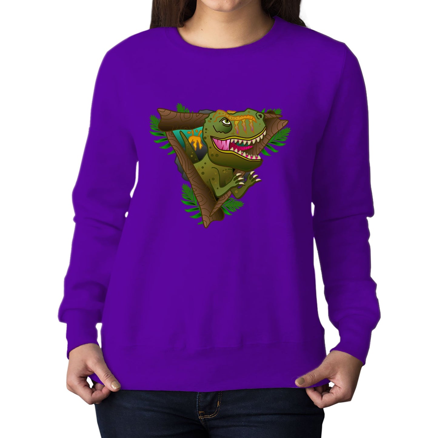 T-Rex Dinosaur Womens Sweatshirt