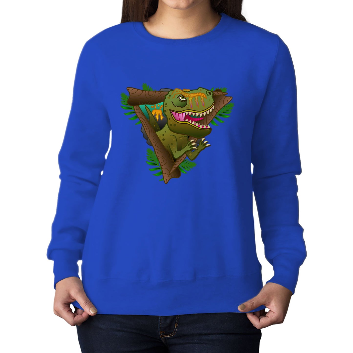 T-Rex Dinosaur Womens Sweatshirt