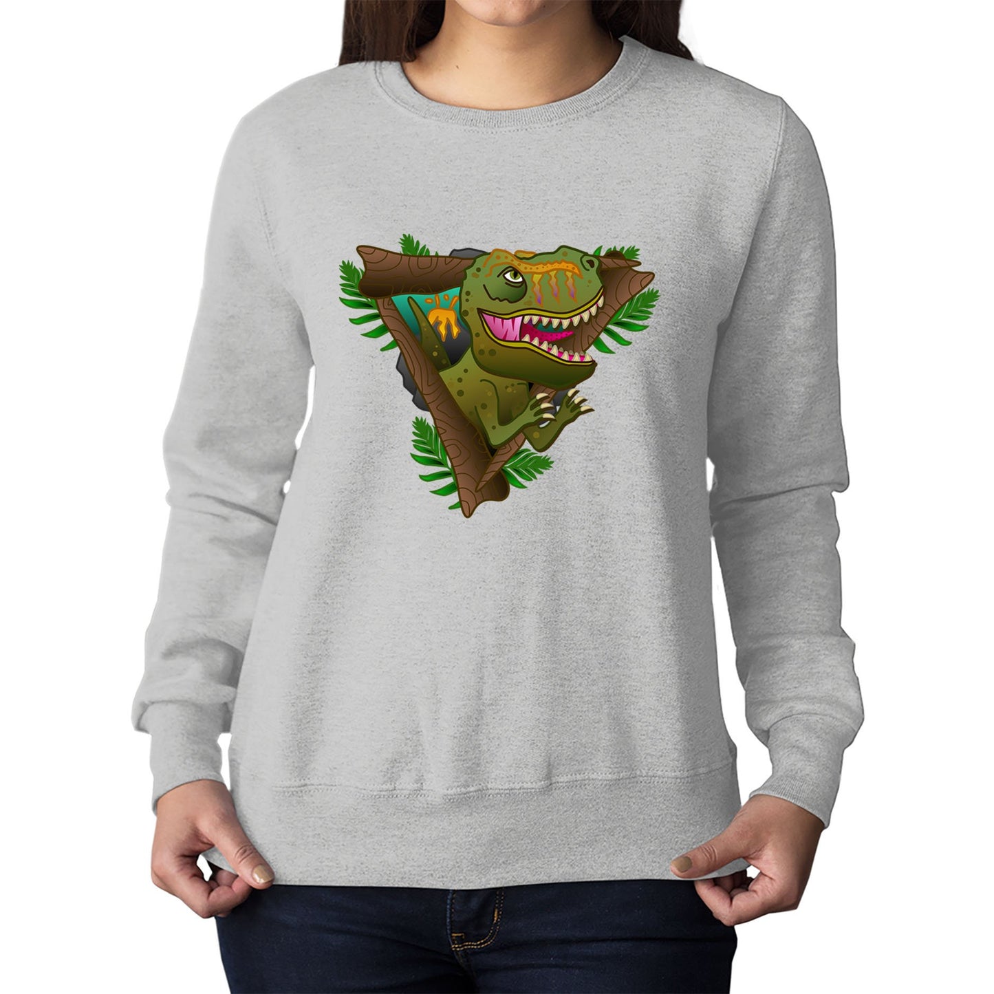 T-Rex Dinosaur Womens Sweatshirt