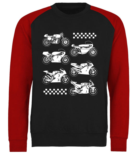 Evolution Of The GP Motorbike Baseball Sweatshirt