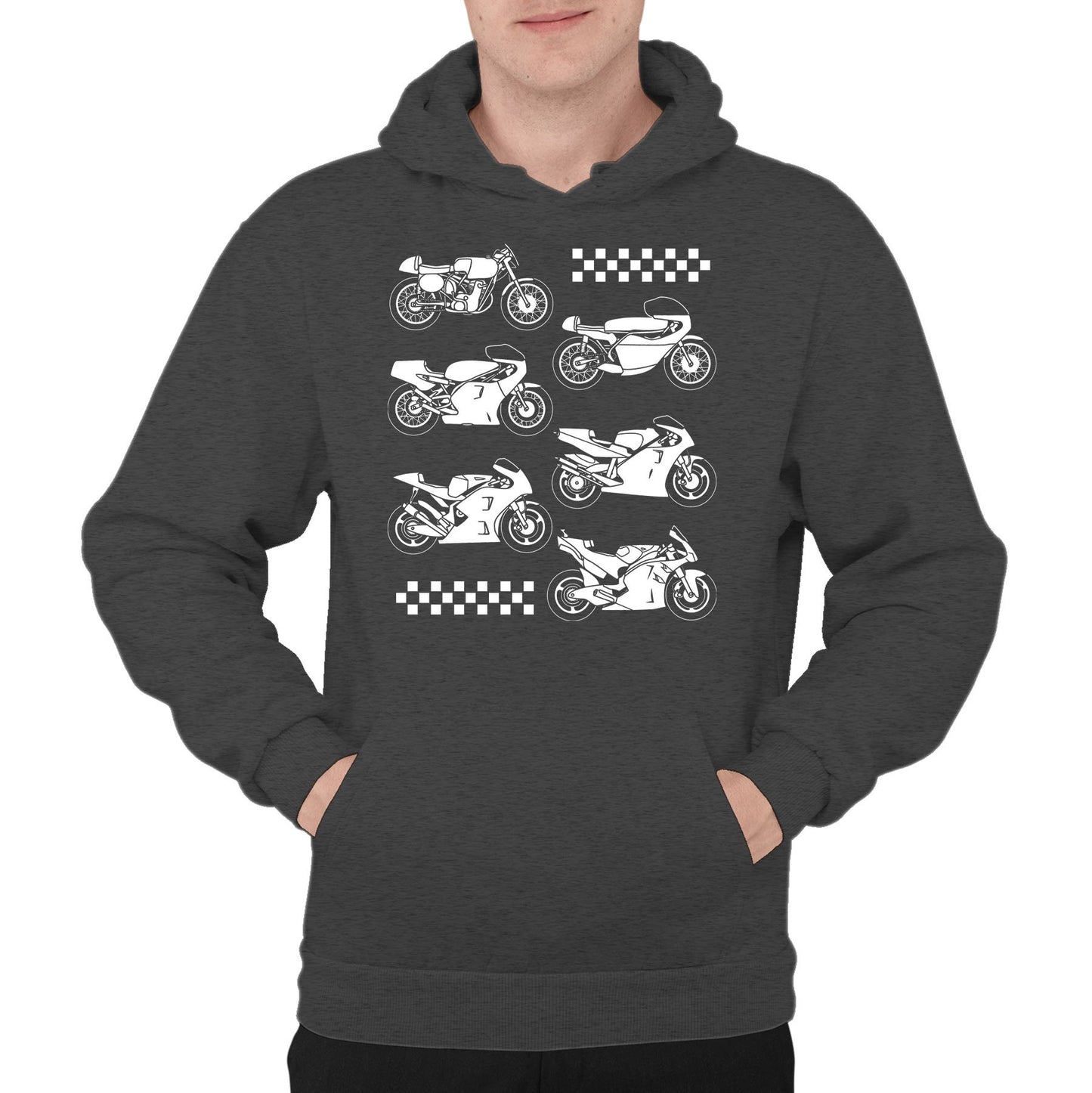 Evolution Of The GP Motorbike Mens Pullover Hoodie