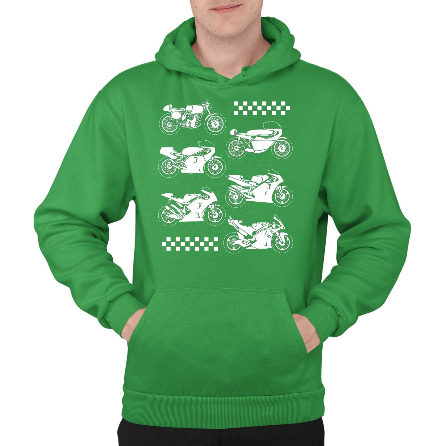 Evolution Of The GP Motorbike Mens Pullover Hoodie