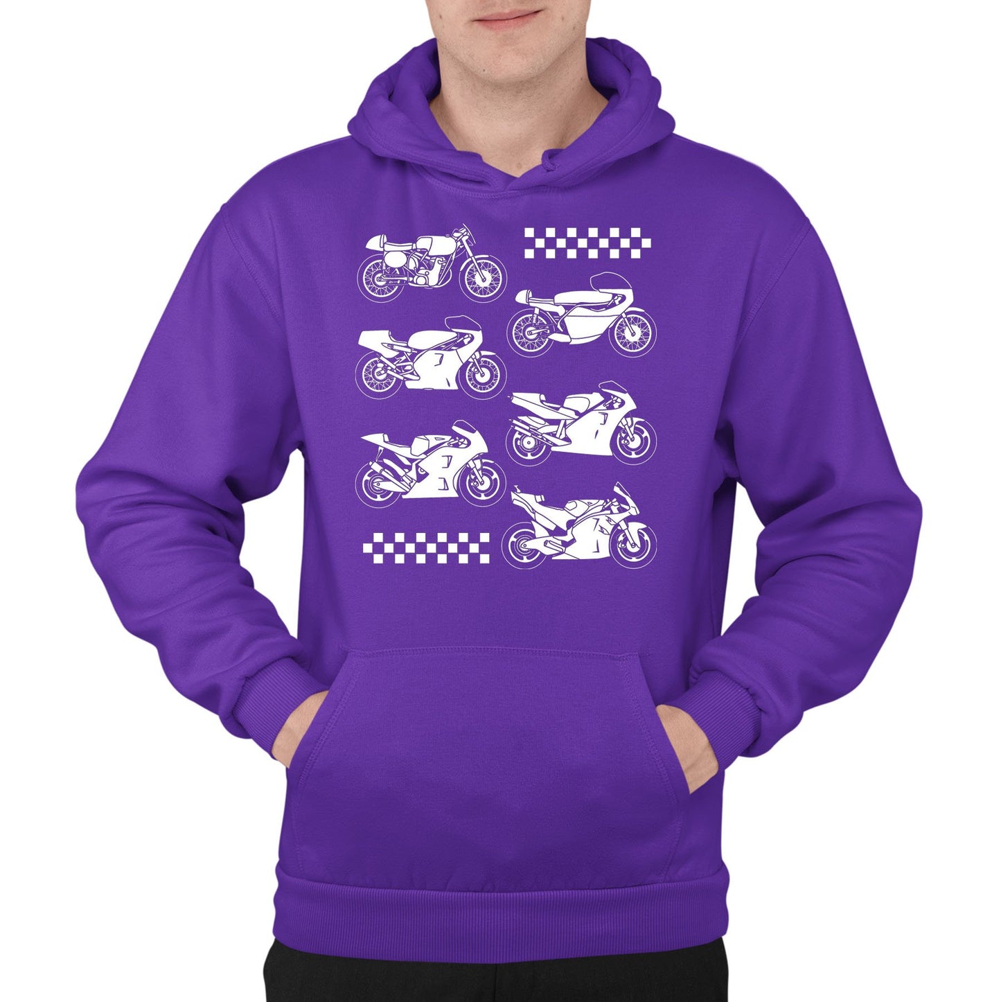 Evolution Of The GP Motorbike Mens Pullover Hoodie