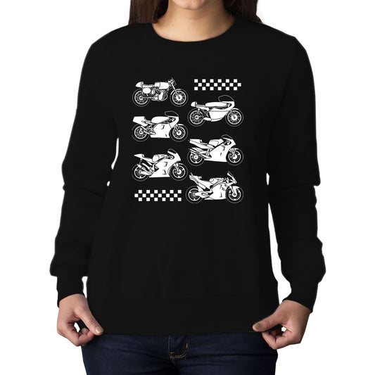 Evolution Of The GP Motorbike Womens Sweatshirt