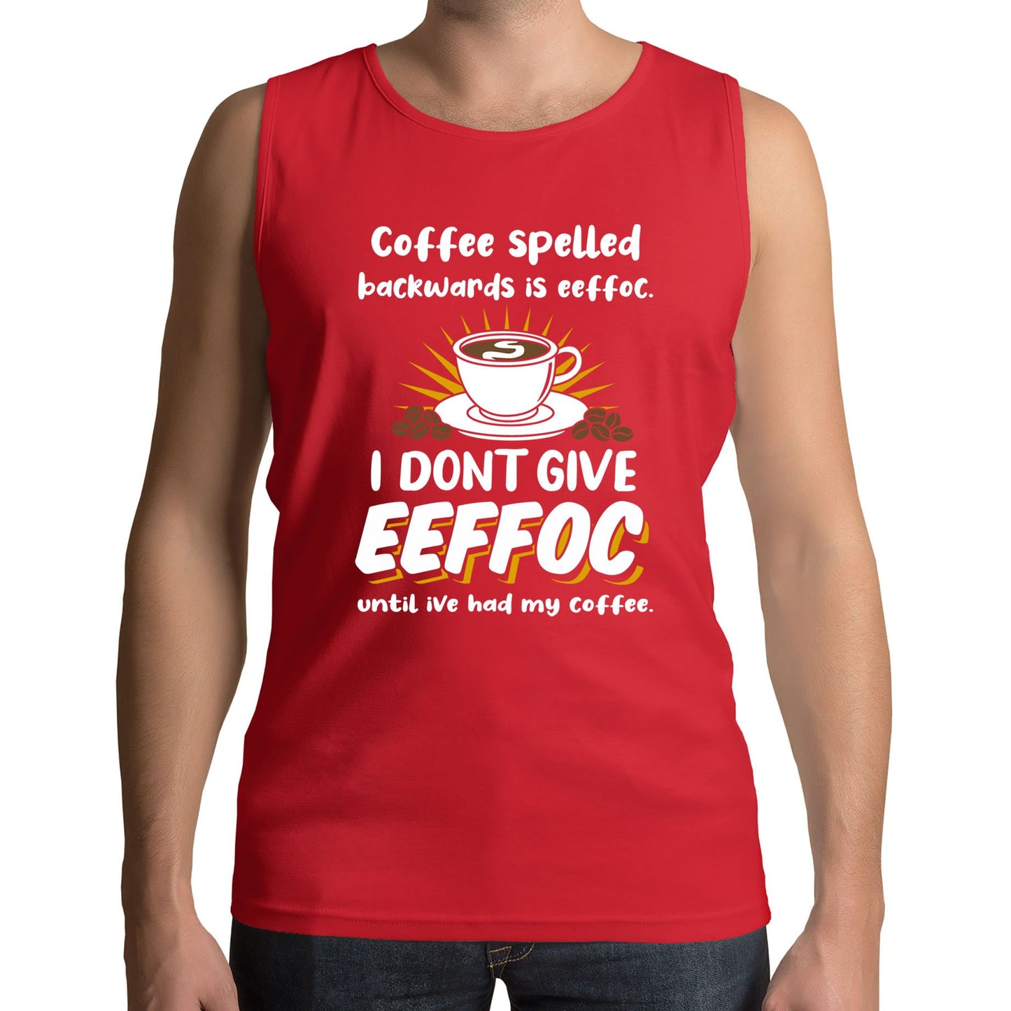 Coffee Spelled Backwards I Dont Give EEFFOC Mens Vest