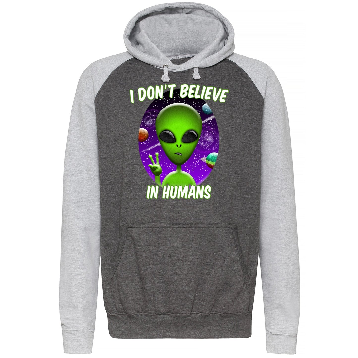 I Don't Believe In Humans Baseball Hoodie