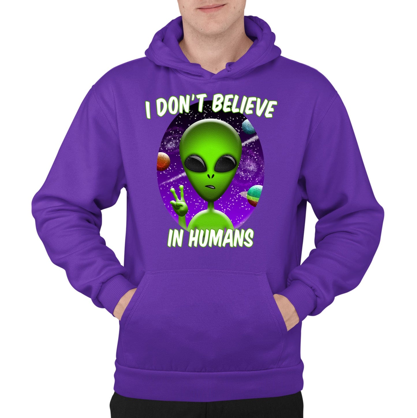 I Don't Believe In Humans Mens Pullover Hoodie