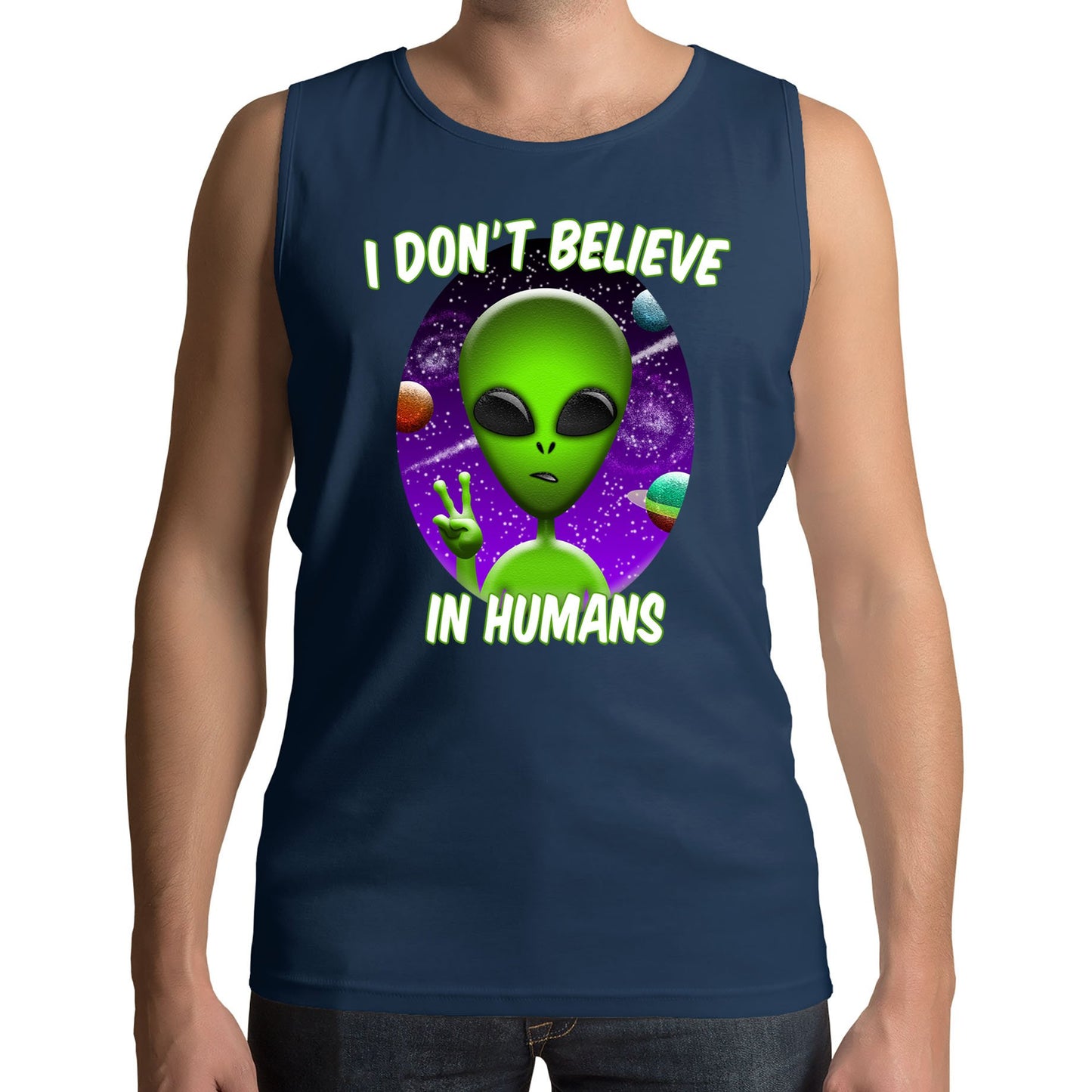 I Don't Believe In Humans Mens Vest