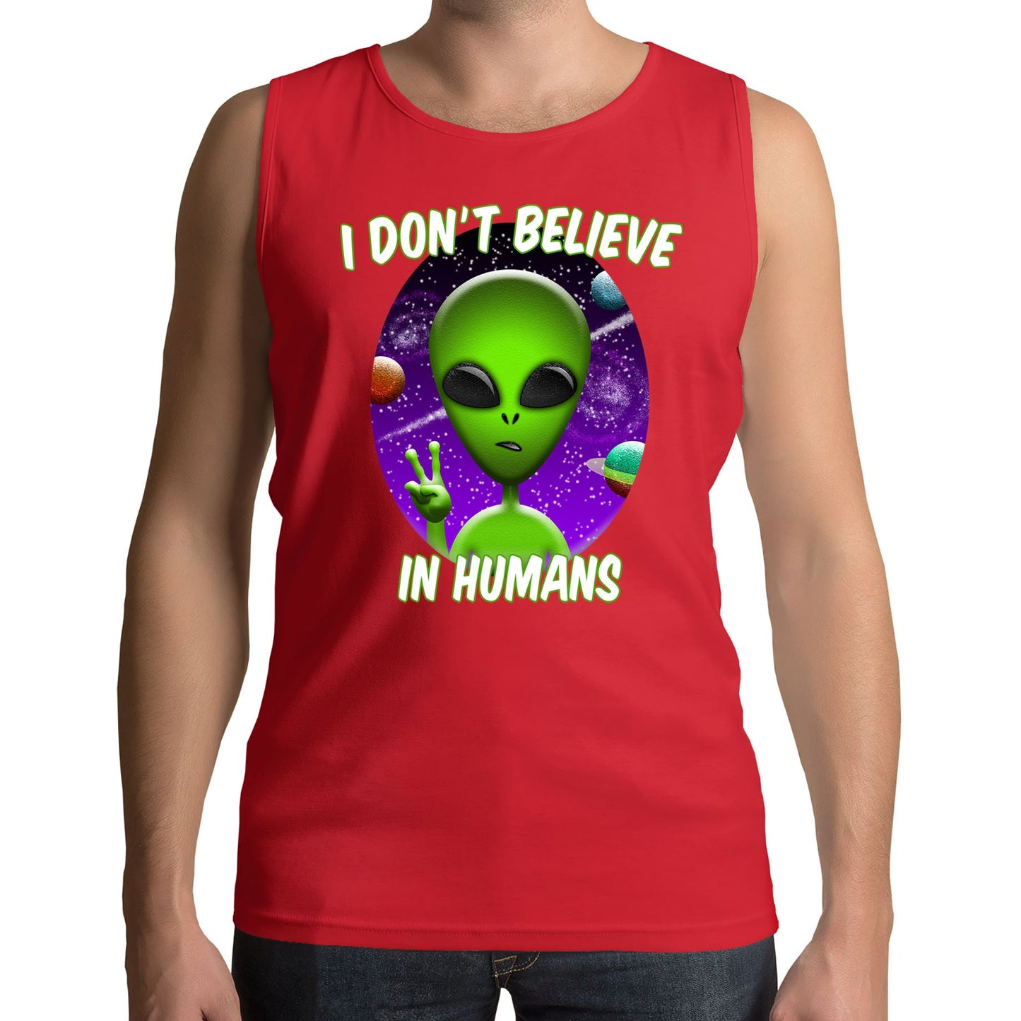 I Don't Believe In Humans Mens Vest