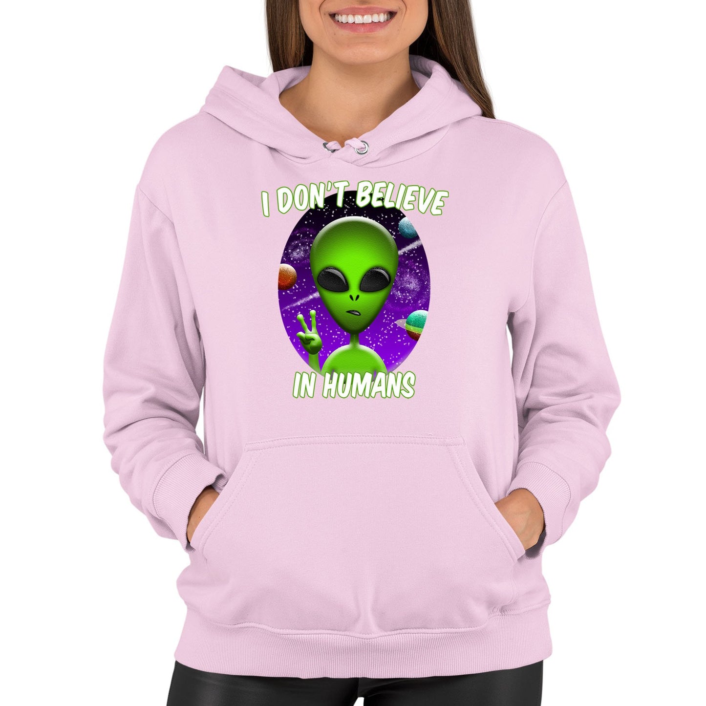 I Don't Believe In Humans Womens Pullover Hoodie