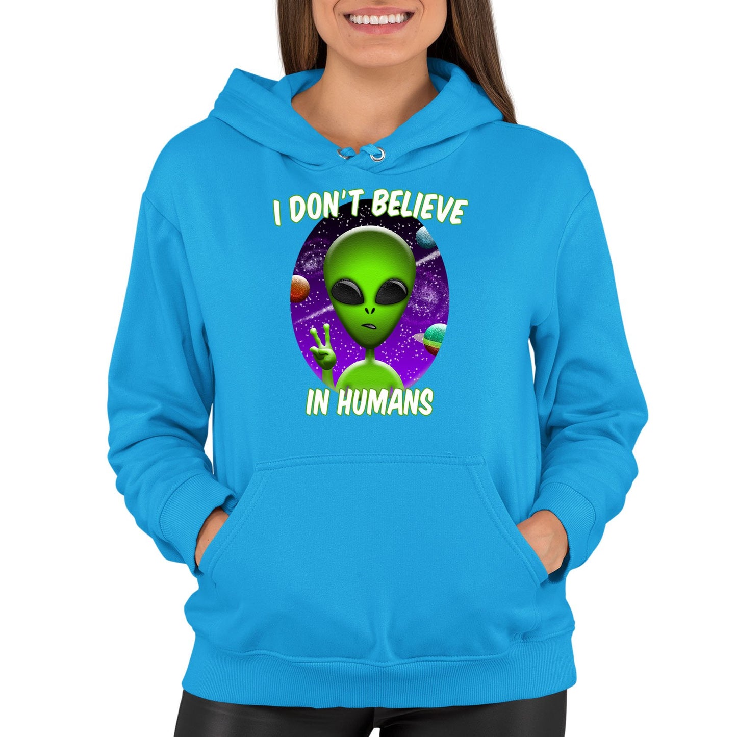 I Don't Believe In Humans Womens Pullover Hoodie