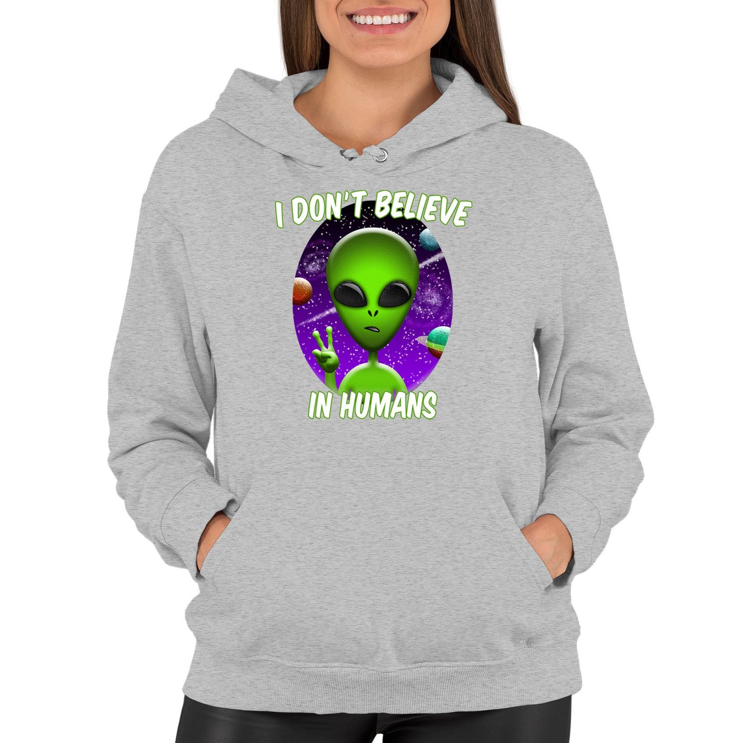 I Don't Believe In Humans Womens Pullover Hoodie