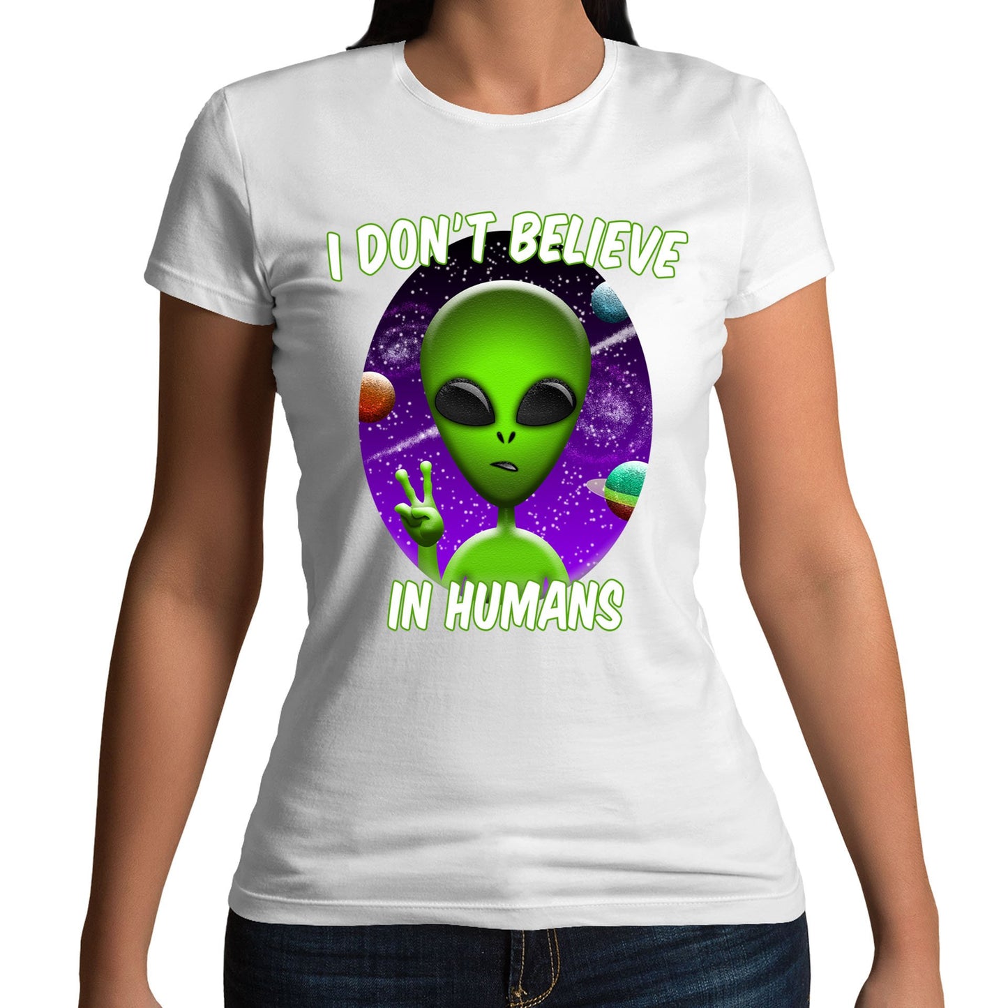 I Don't Believe In Humans Womens T-shirt