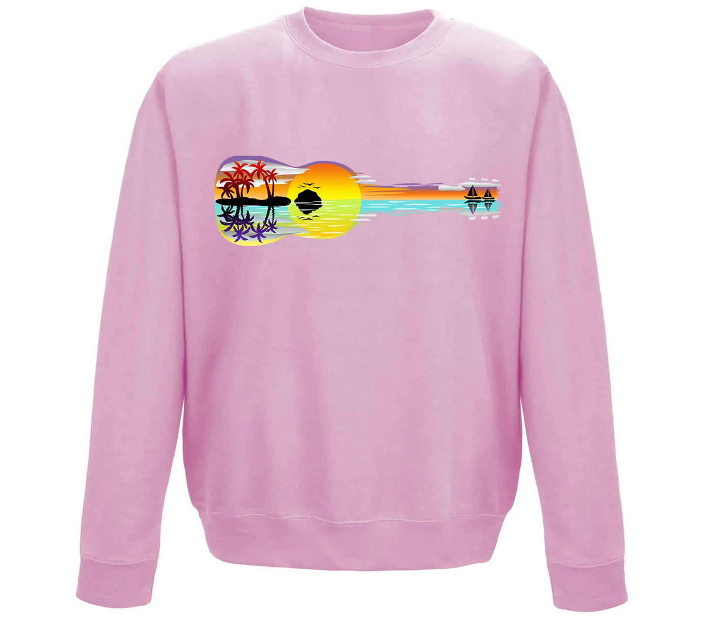 Tropical Sunset Guitar Childrens Sweatshirt