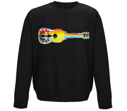 Tropical Sunset Guitar Childrens Sweatshirt