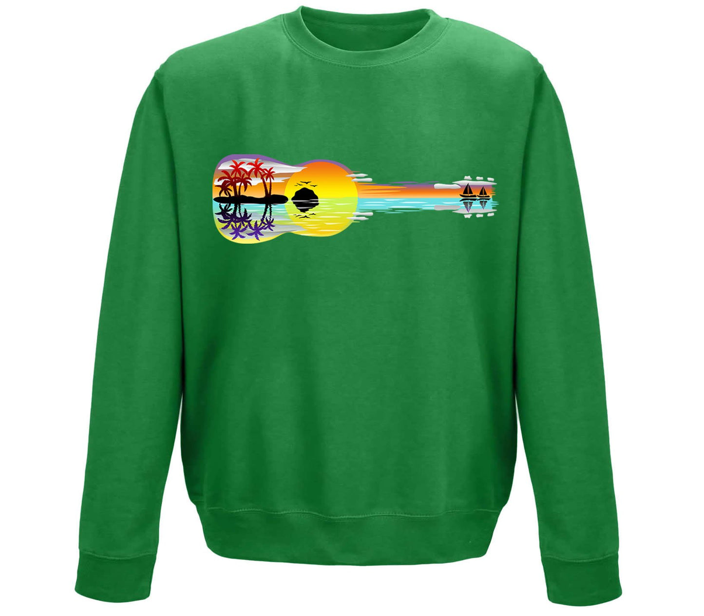 Tropical Sunset Guitar Childrens Sweatshirt