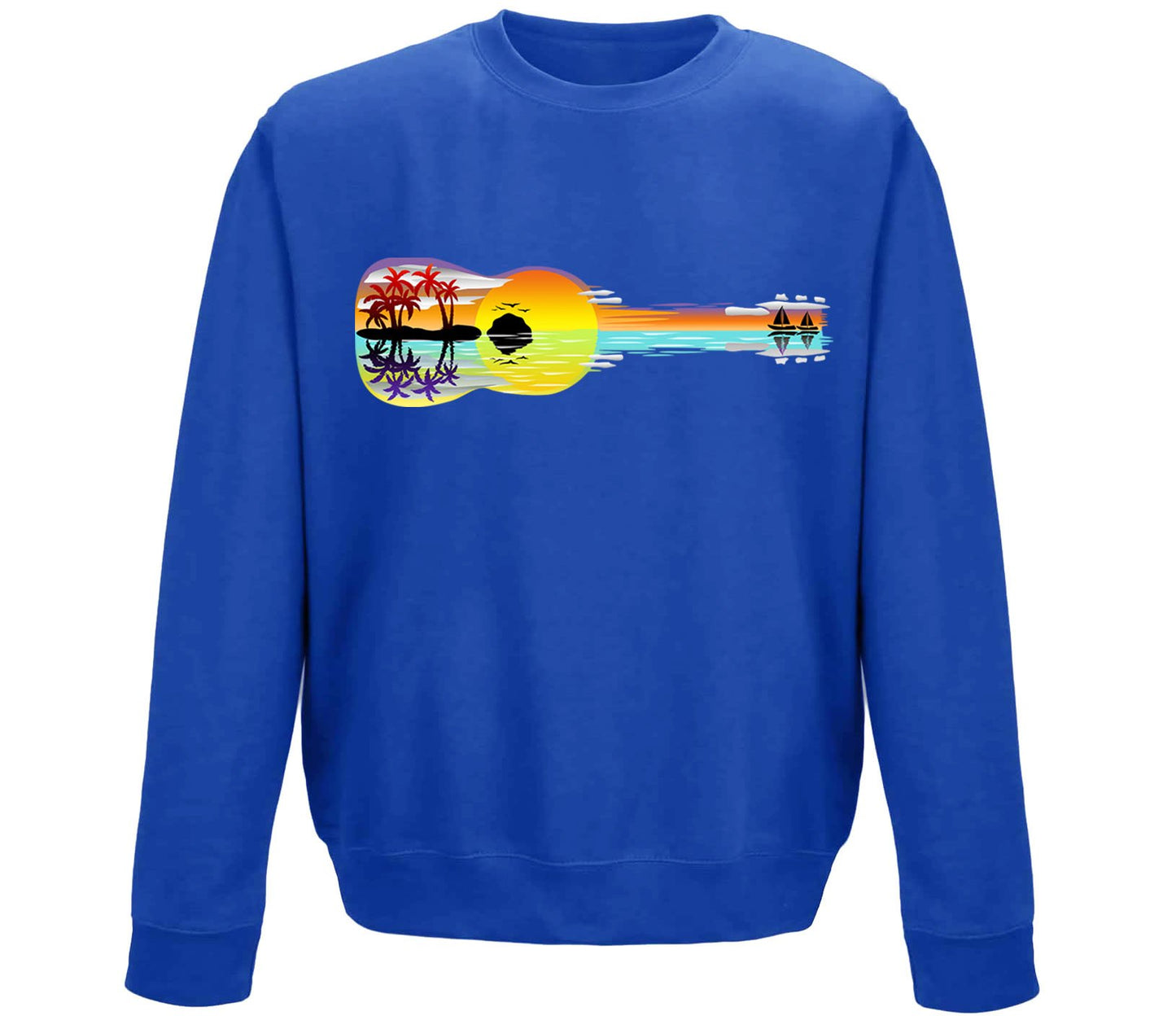 Tropical Sunset Guitar Childrens Sweatshirt