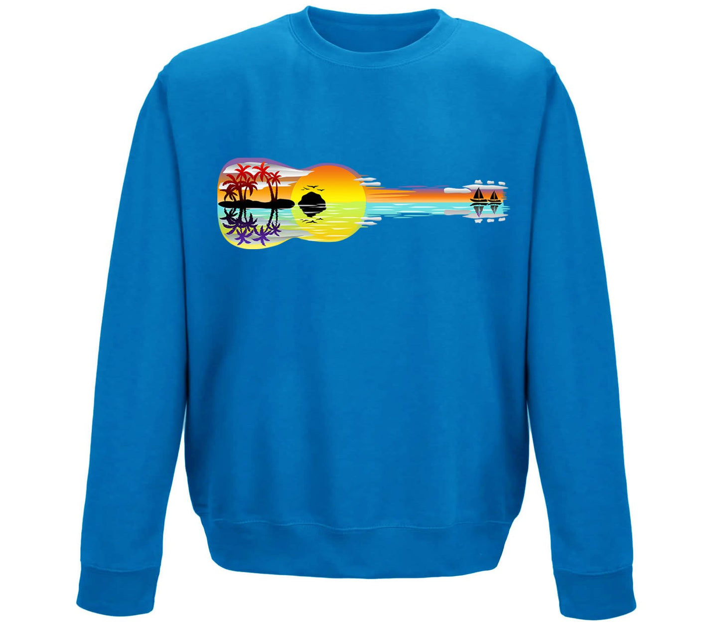 Tropical Sunset Guitar Childrens Sweatshirt