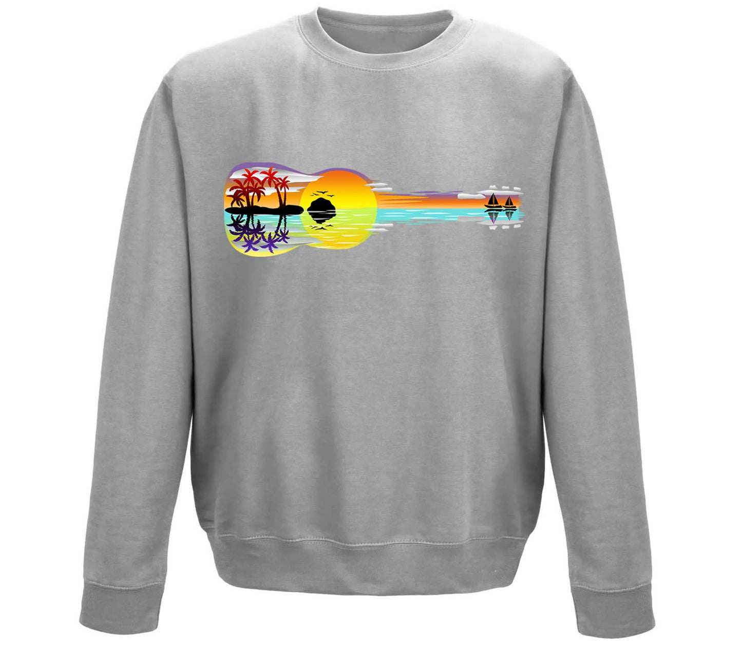 Tropical Sunset Guitar Childrens Sweatshirt