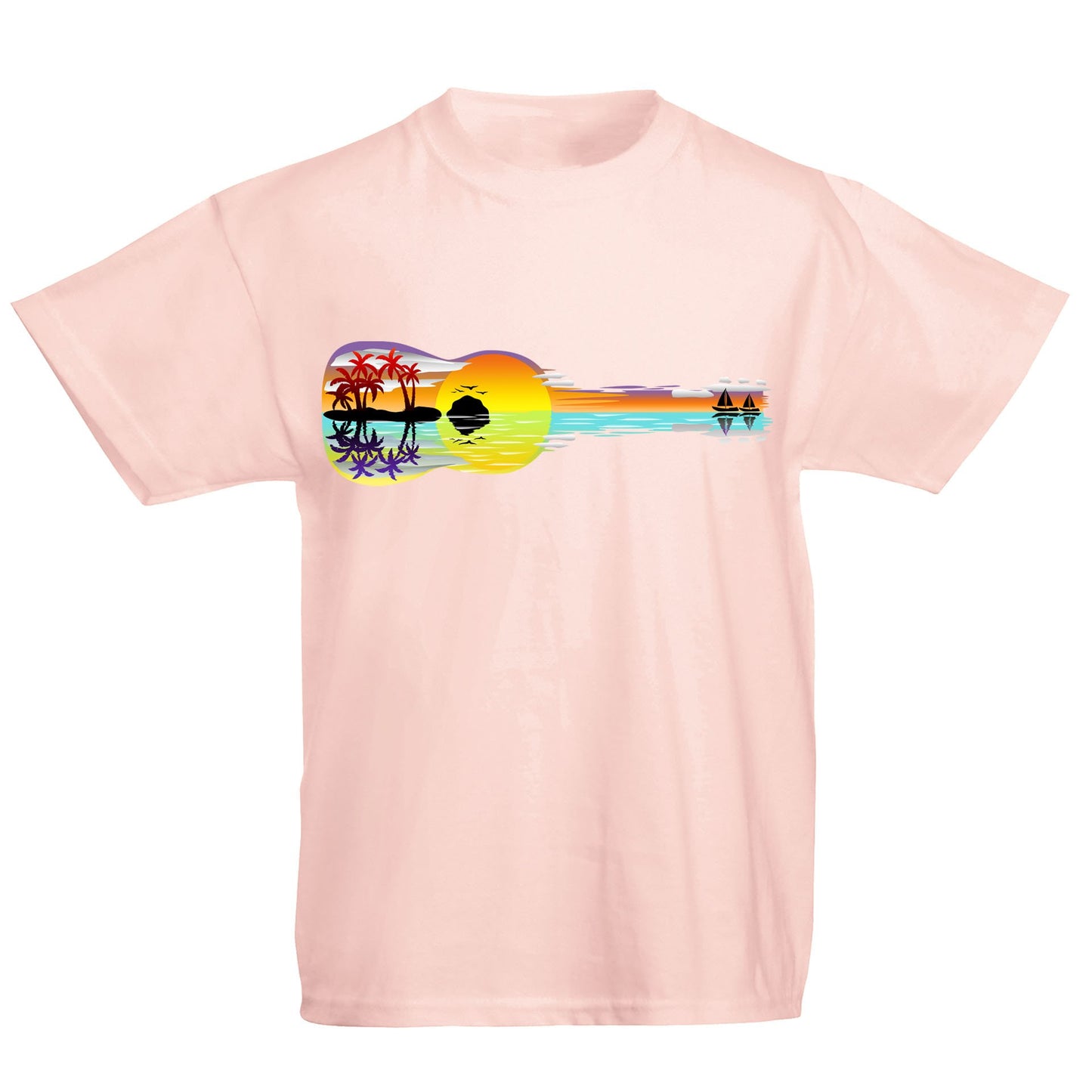 Tropical Sunset Guitar Kids T-shirt