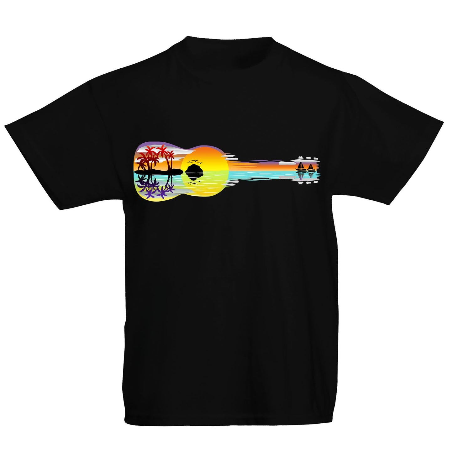 Tropical Sunset Guitar Kids T-shirt