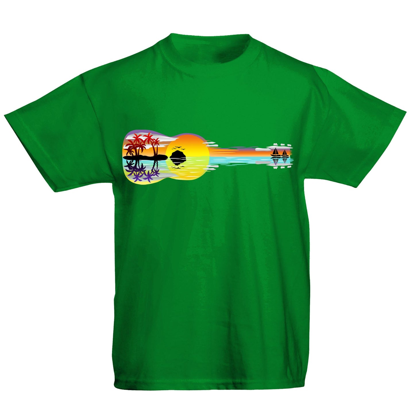 Tropical Sunset Guitar Kids T-shirt