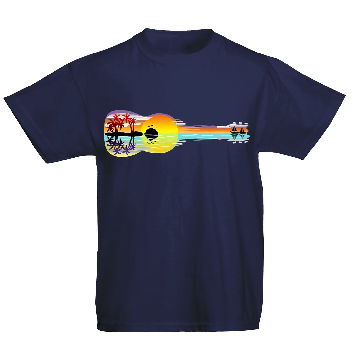 Tropical Sunset Guitar Kids T-shirt