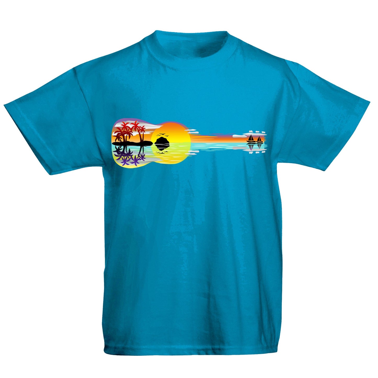 Tropical Sunset Guitar Kids T-shirt