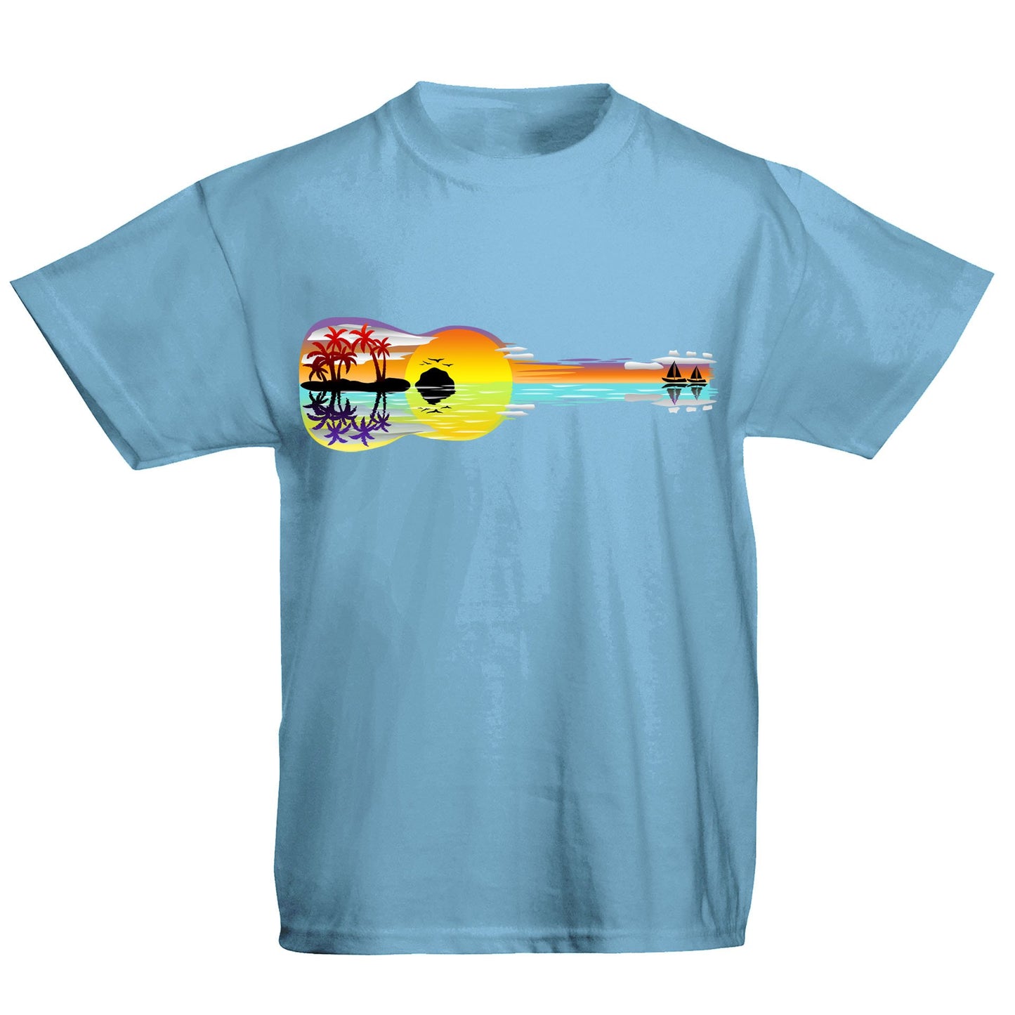 Tropical Sunset Guitar Kids T-shirt