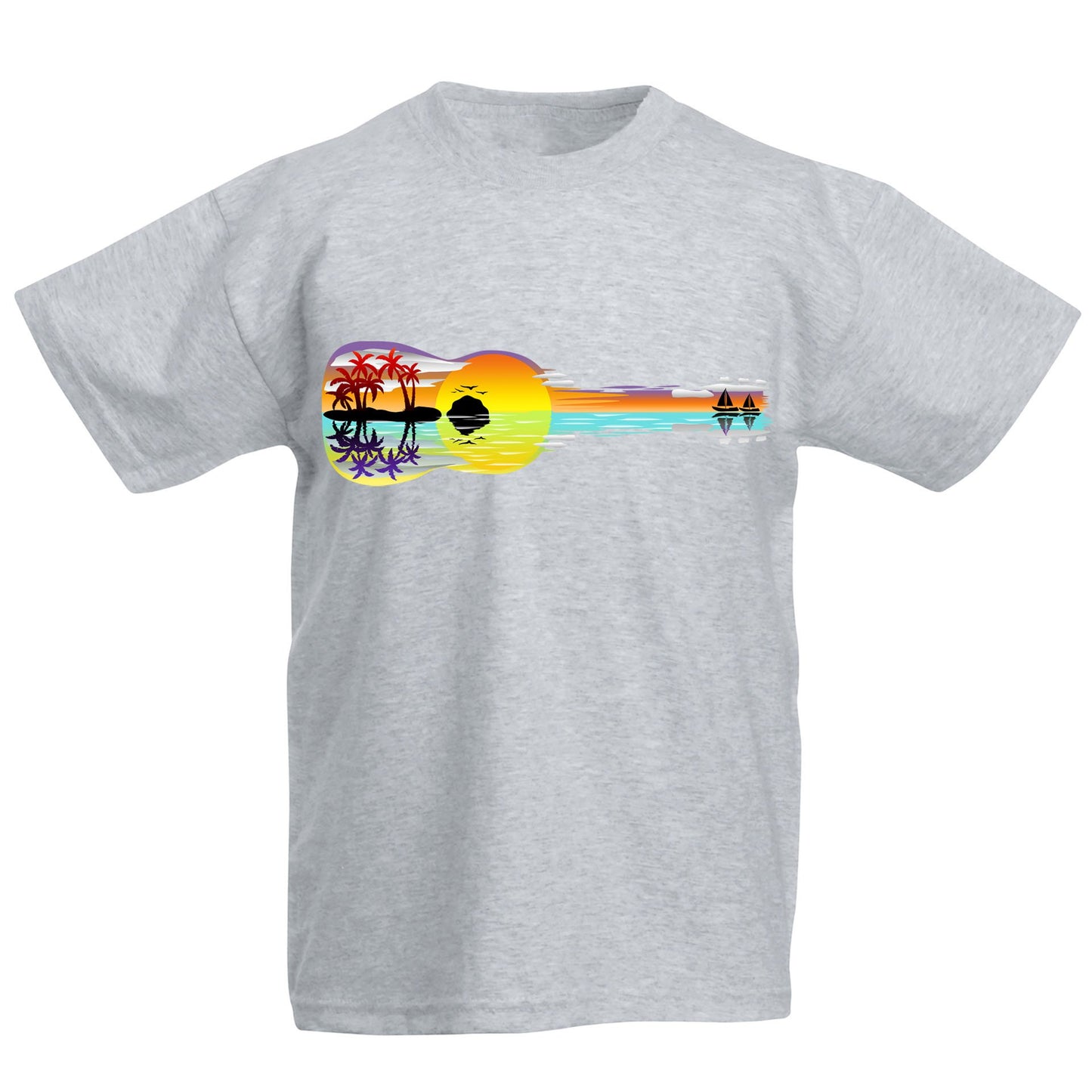 Tropical Sunset Guitar Kids T-shirt