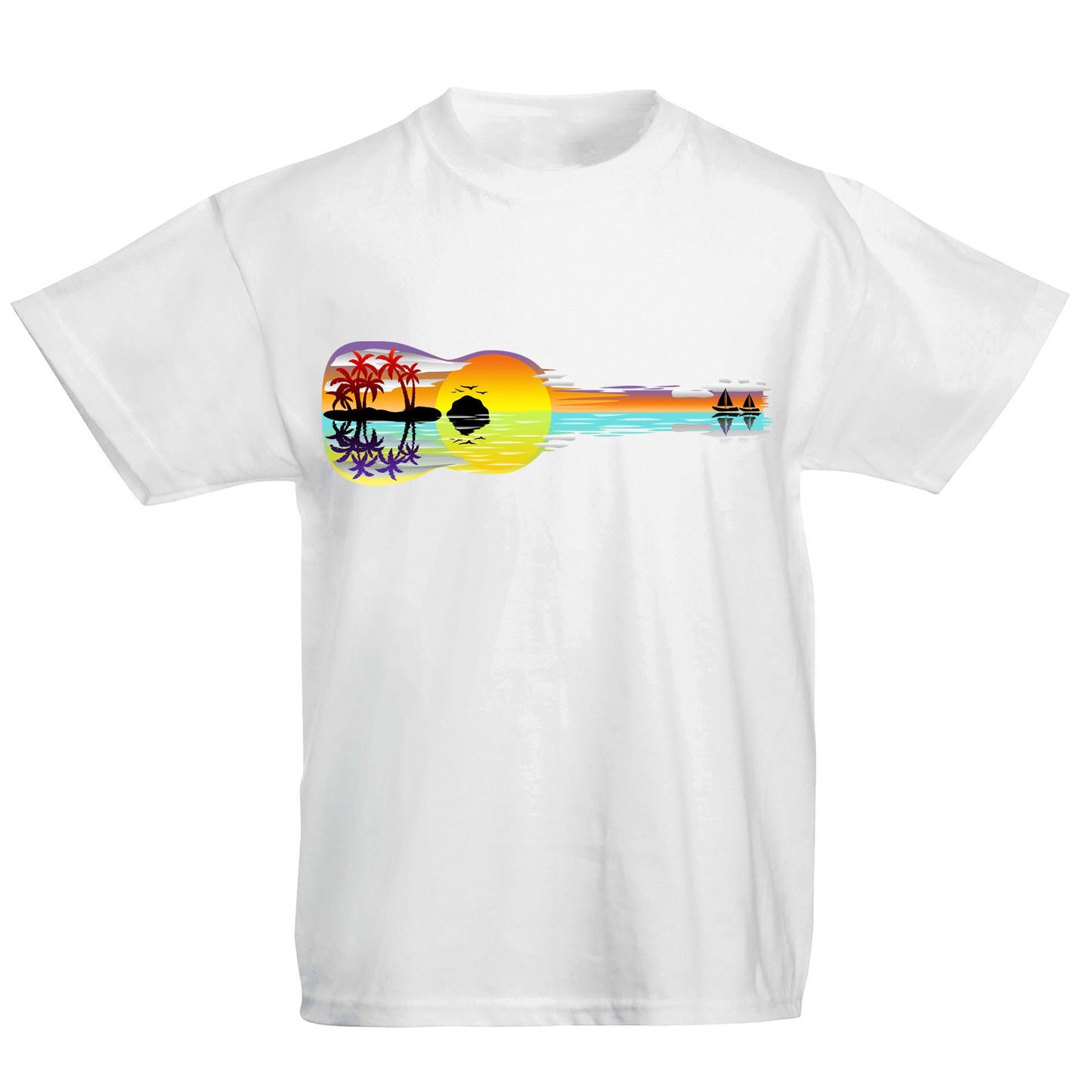 Tropical Sunset Guitar Kids T-shirt