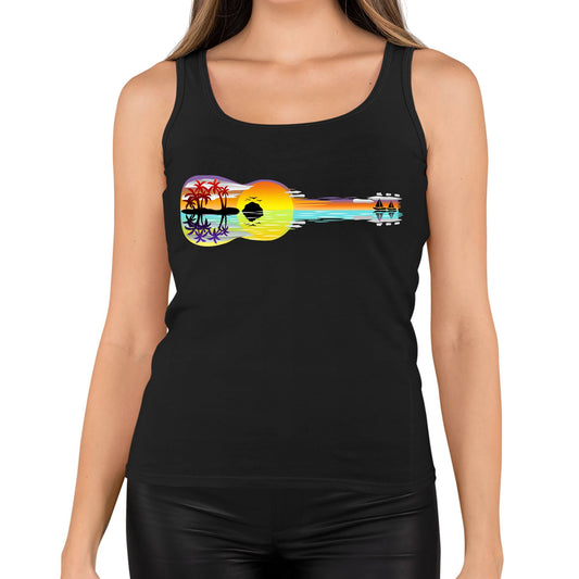 Tropical Sunset Guitar Womens Vest