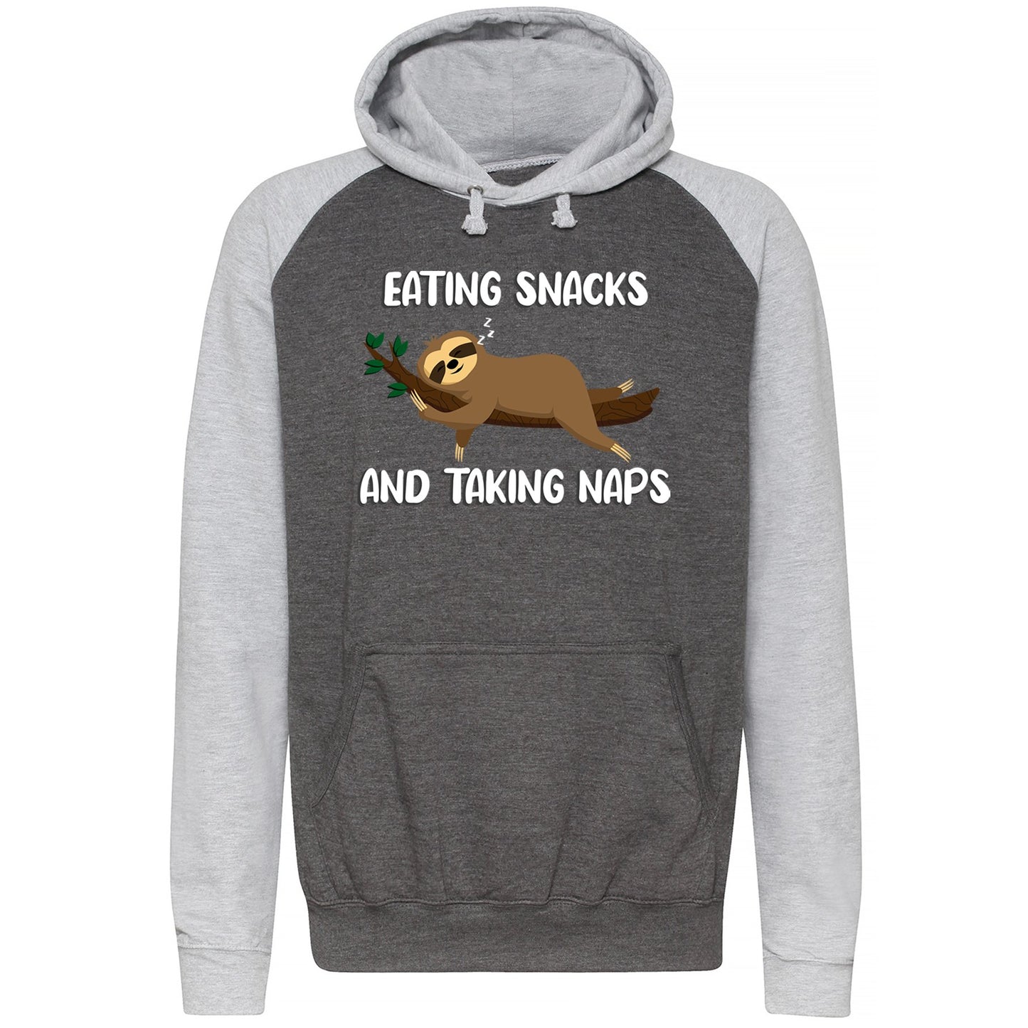 Eating Snack And Taking Naps Funny Sloth Baseball Hoodie