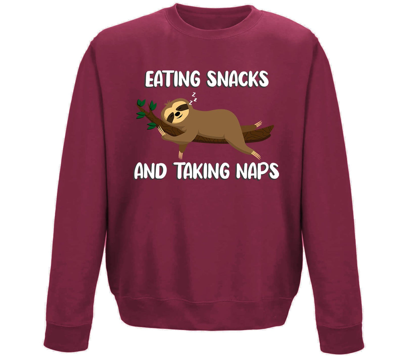 Eating Snack And Taking Naps Funny Sloth Childrens Sweatshirt