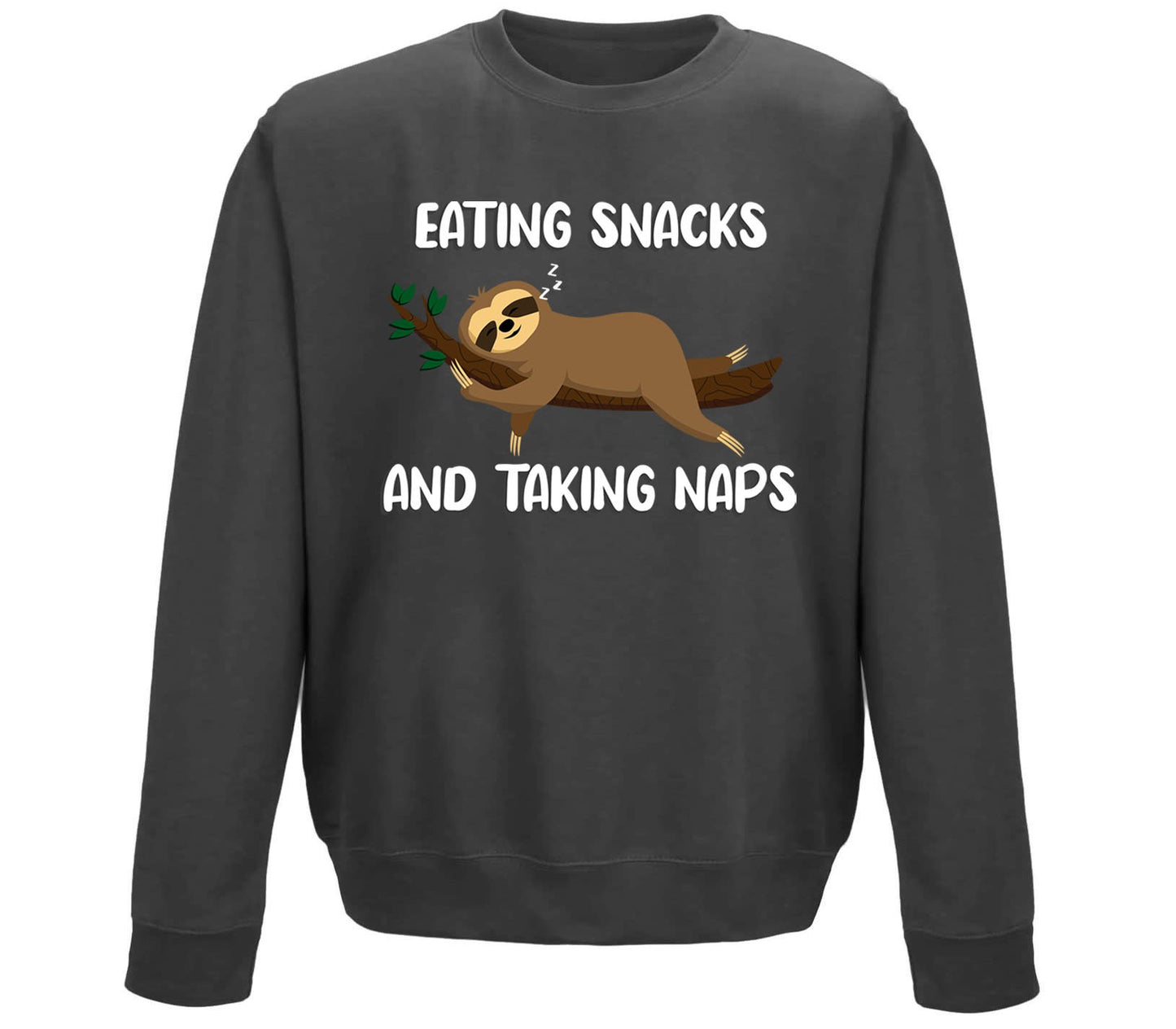 Eating Snack And Taking Naps Funny Sloth Childrens Sweatshirt