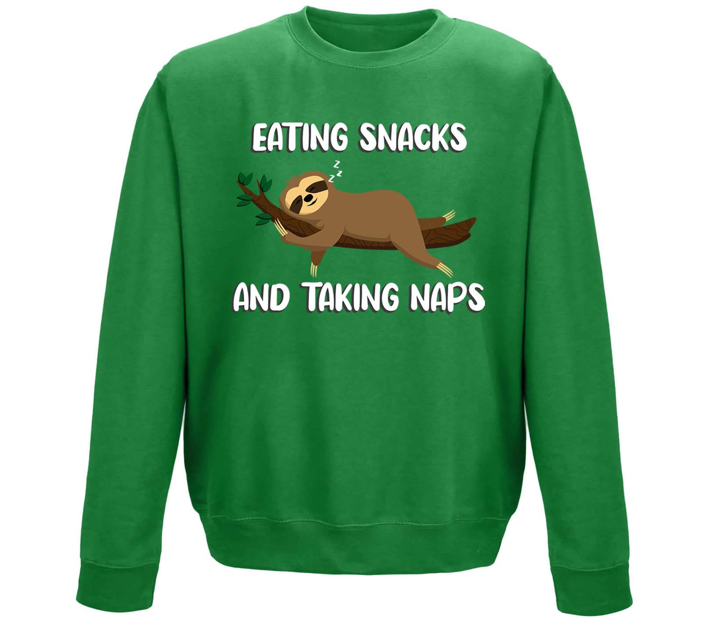 Eating Snack And Taking Naps Funny Sloth Childrens Sweatshirt