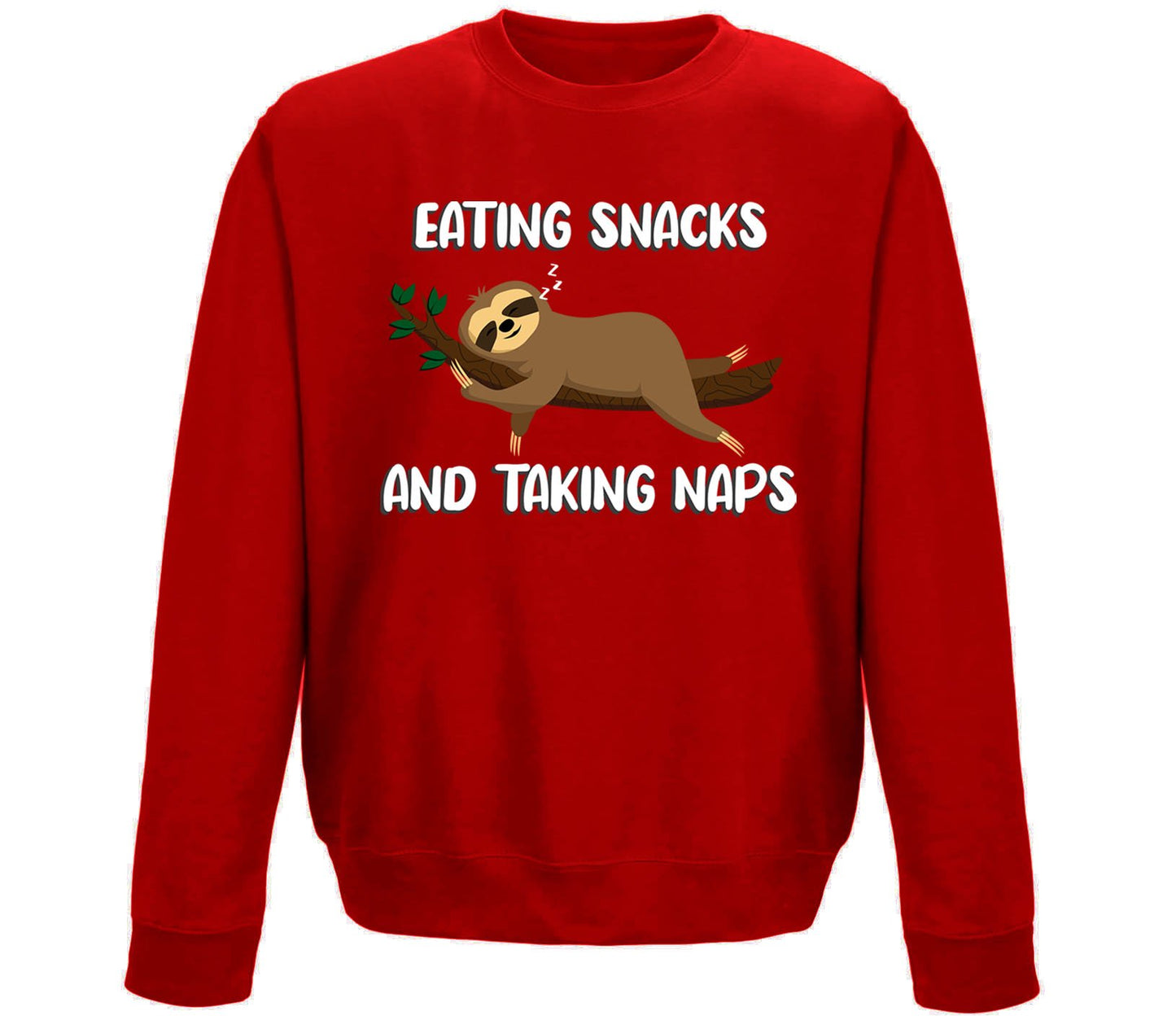 Eating Snack And Taking Naps Funny Sloth Childrens Sweatshirt