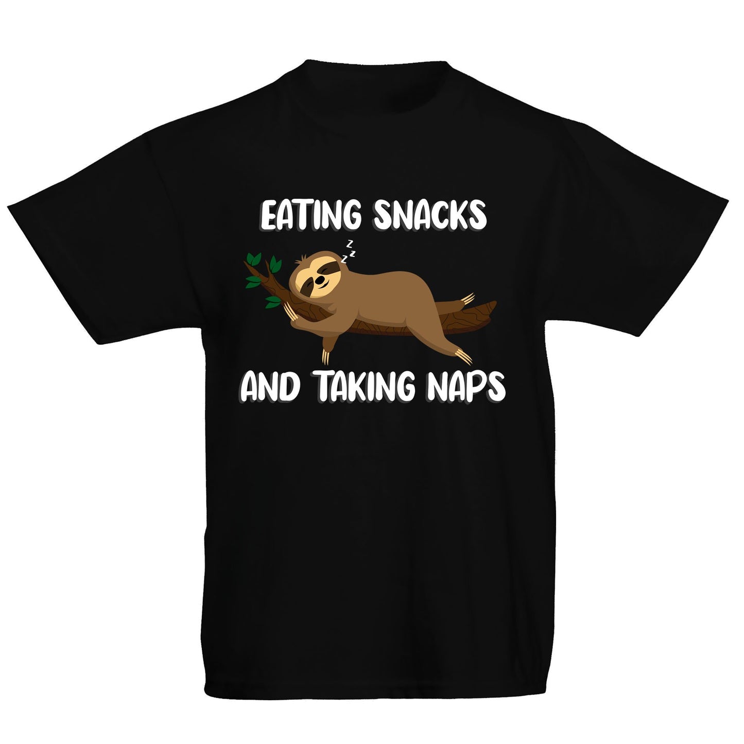 Eating Snack And Taking Naps Funny Sloth Kids T-shirt