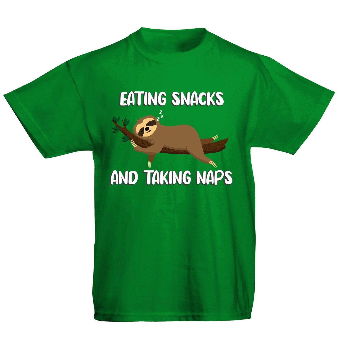 Eating Snack And Taking Naps Funny Sloth Kids T-shirt