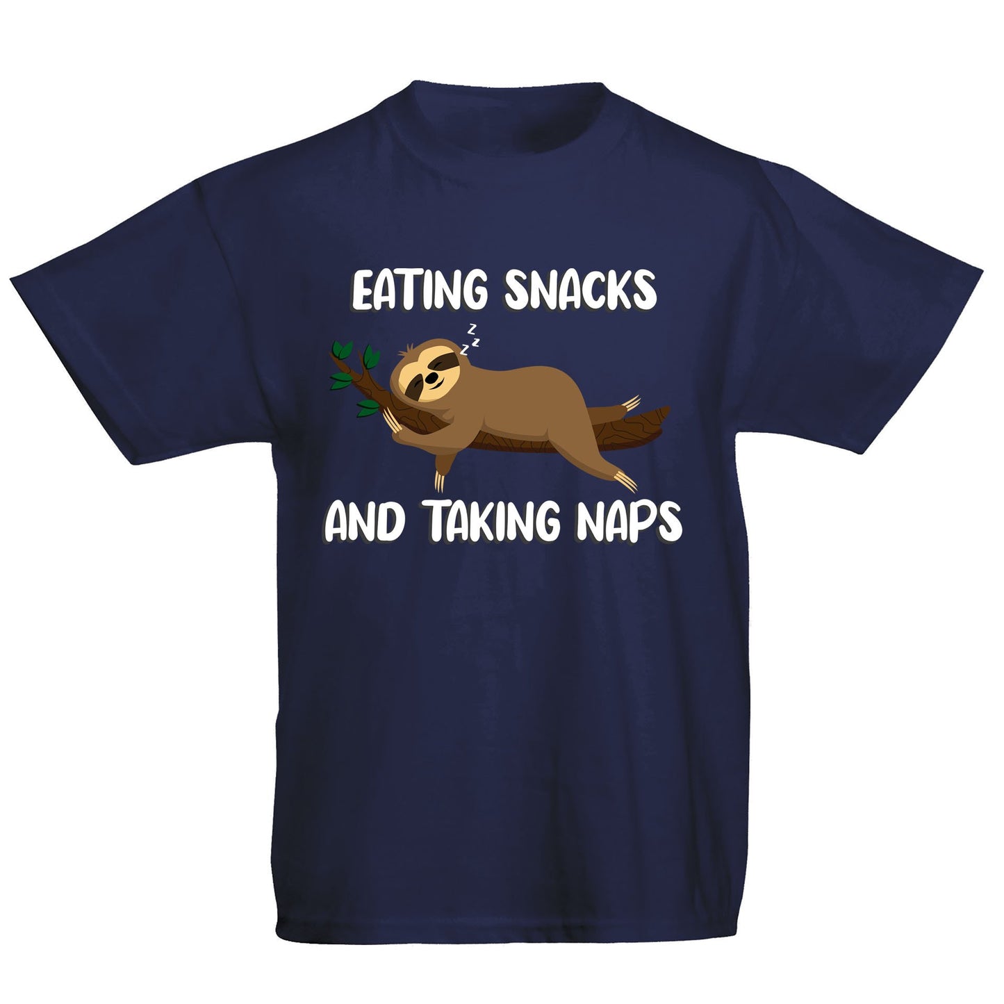 Eating Snack And Taking Naps Funny Sloth Kids T-shirt