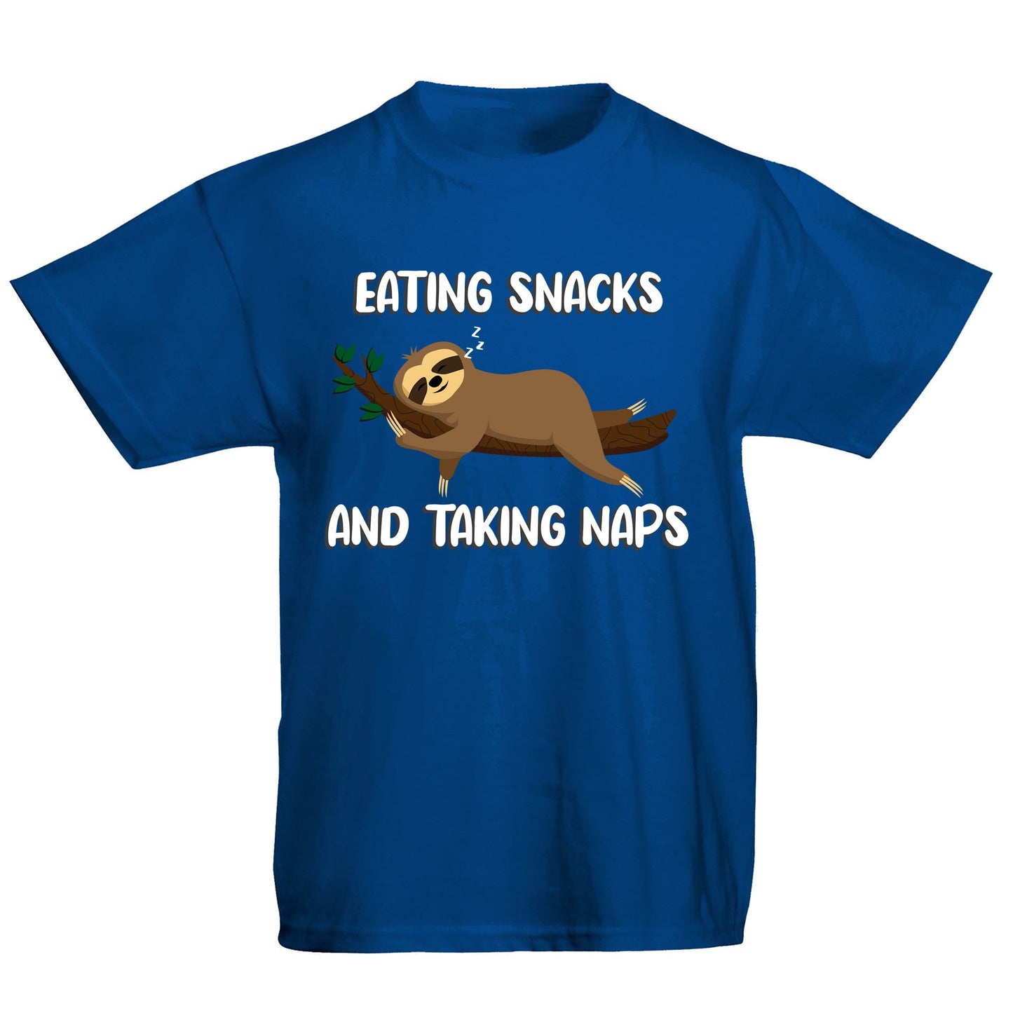 Eating Snack And Taking Naps Funny Sloth Kids T-shirt