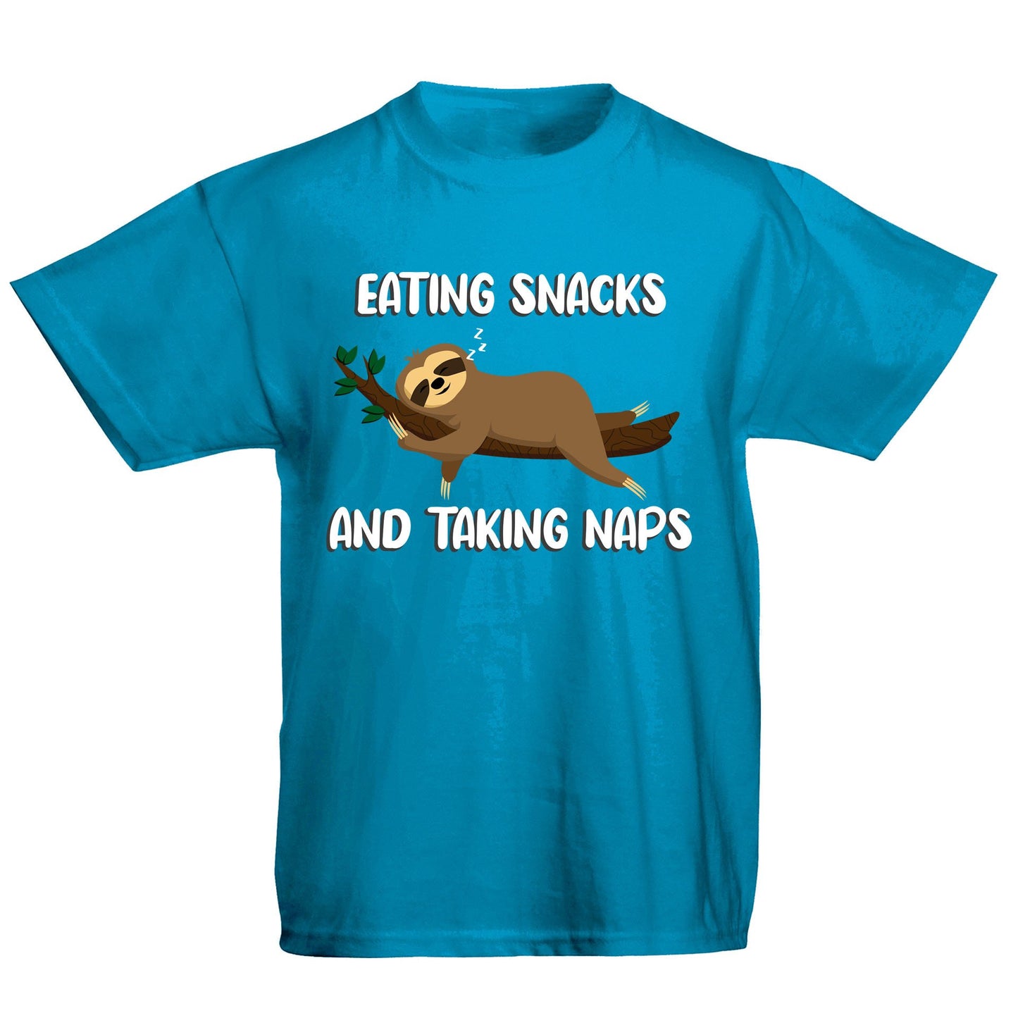 Eating Snack And Taking Naps Funny Sloth Kids T-shirt