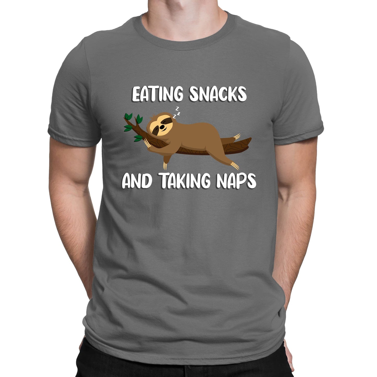 Eating Snack And Taking Naps Funny Sloth Mens T-shirt