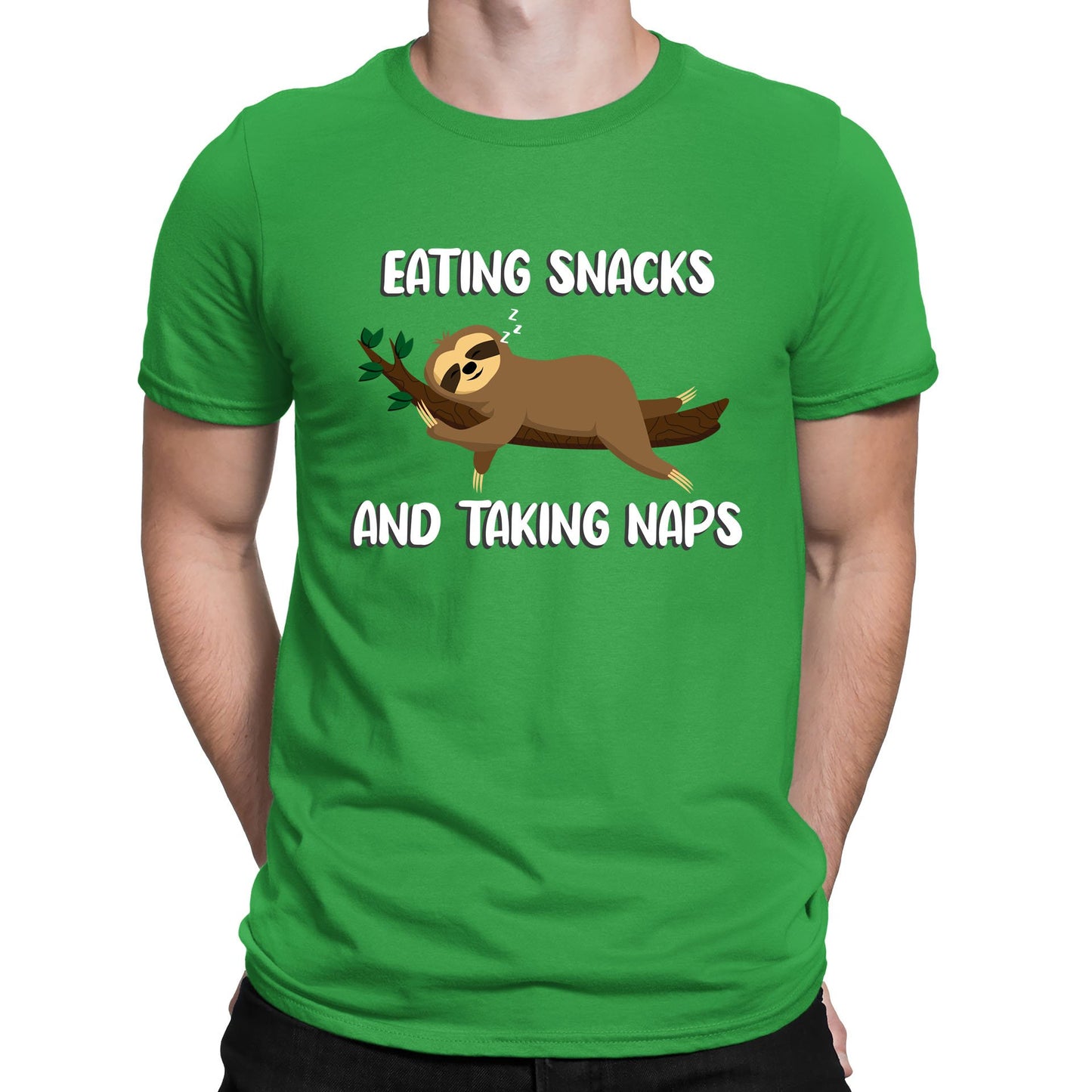 Eating Snack And Taking Naps Funny Sloth Mens T-shirt