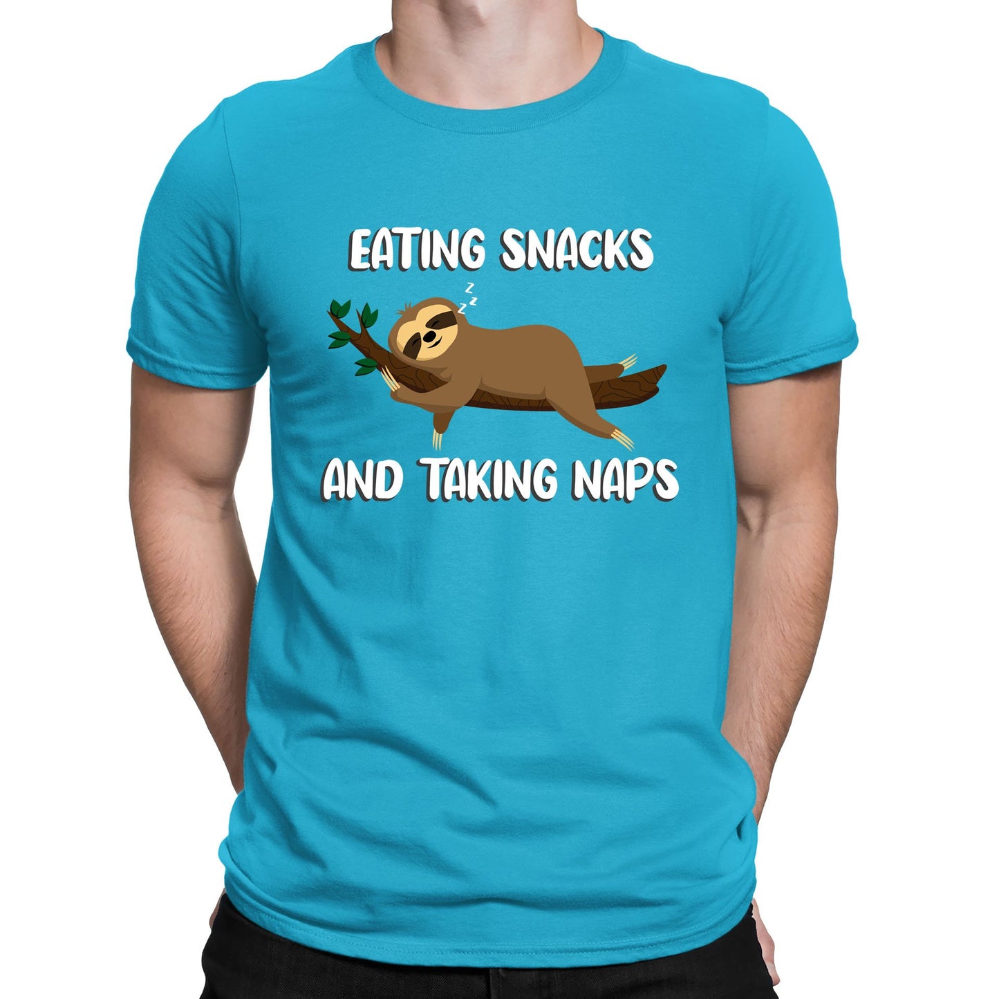 Eating Snack And Taking Naps Funny Sloth Mens T-shirt