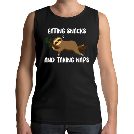 Eating Snack And Taking Naps Funny Sloth Mens Vest