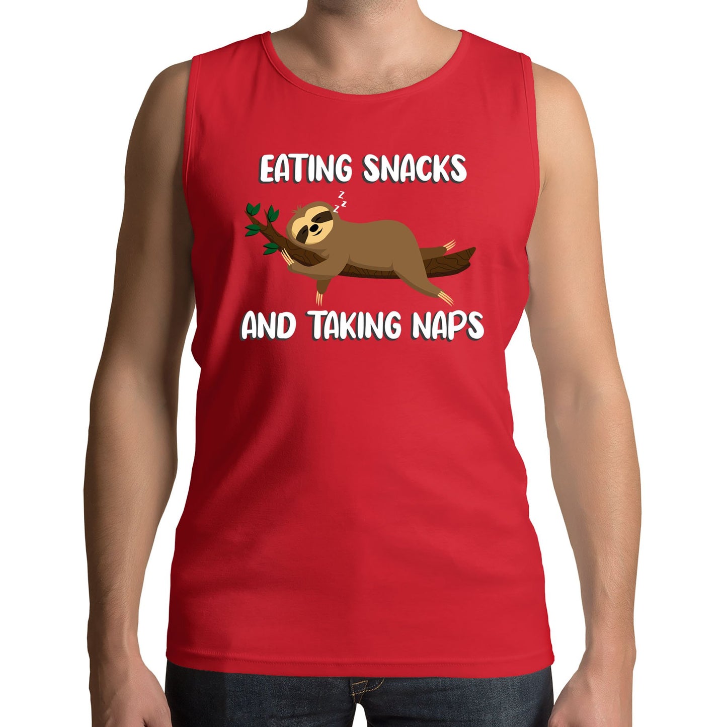 Eating Snack And Taking Naps Funny Sloth Mens Vest